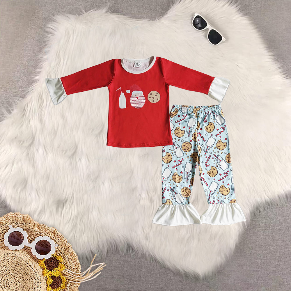 RTS NO MOQ Sibling baby girls boys clothes Christmas long-sleeved trousers suit