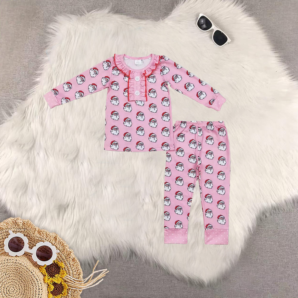 RTS NO MOQ Sibling Baby Girls boys modal Christmas trees Long Sleeve Pants Sets