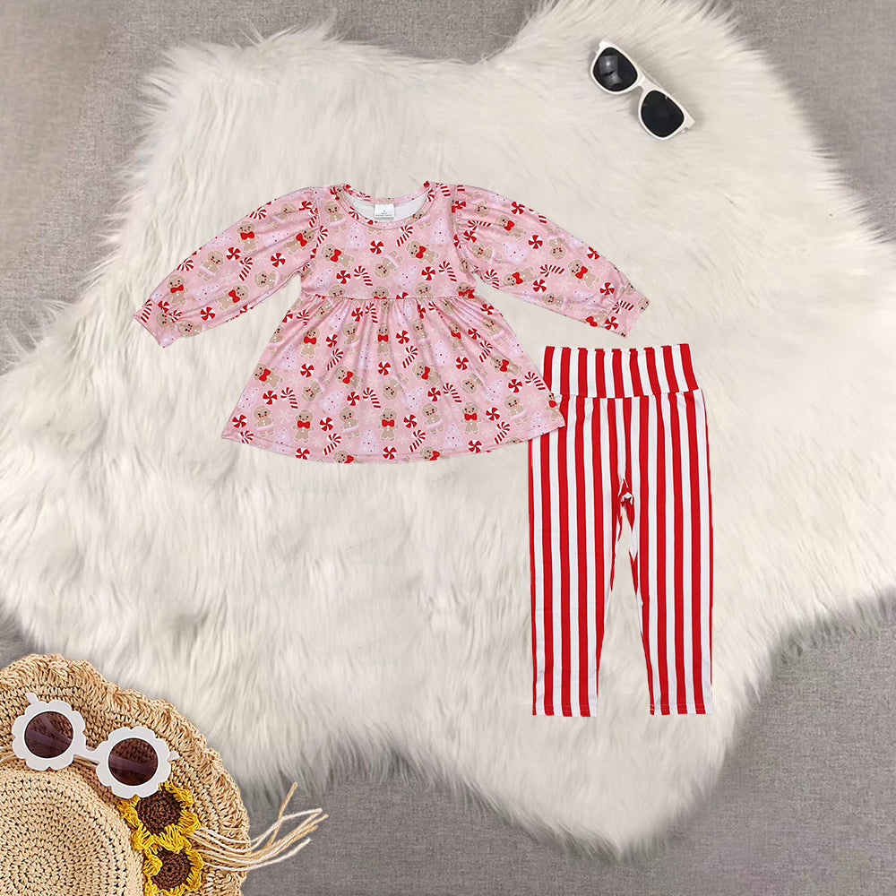 RTS NO MOQ Sibling Baby Girls Christmas Long Sleeve Pants Sets and dress