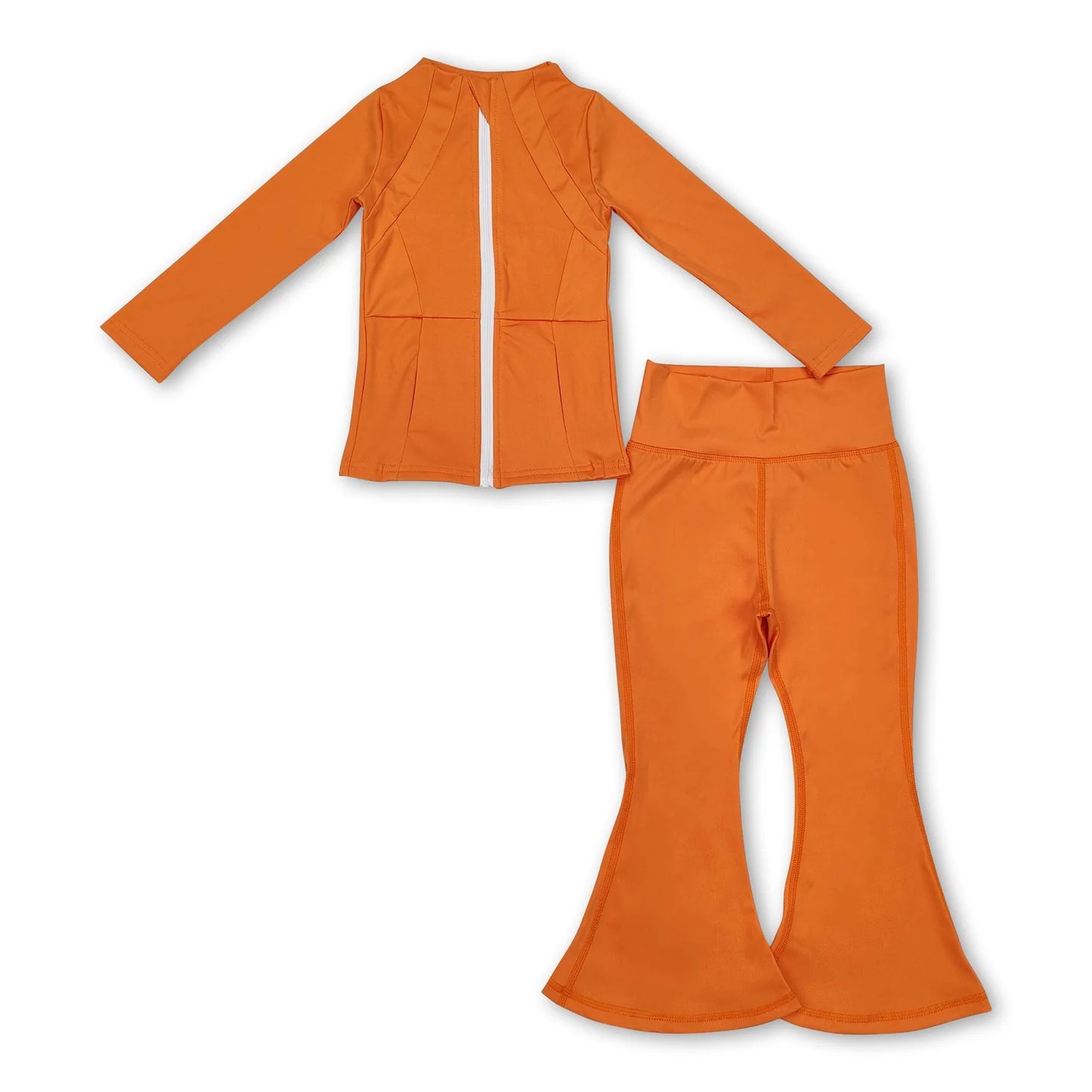 RTS NO MOQ Sibling yoga fabric cotton Baby Girl Solid Color Yoga Active Wear Jackets Pants Clothes Sets