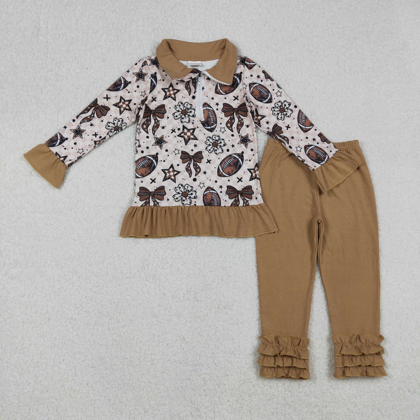 RTS NO MOQ Sibling Baby boys girl clothes rugby bow long-sleeved trousers suit & rompers