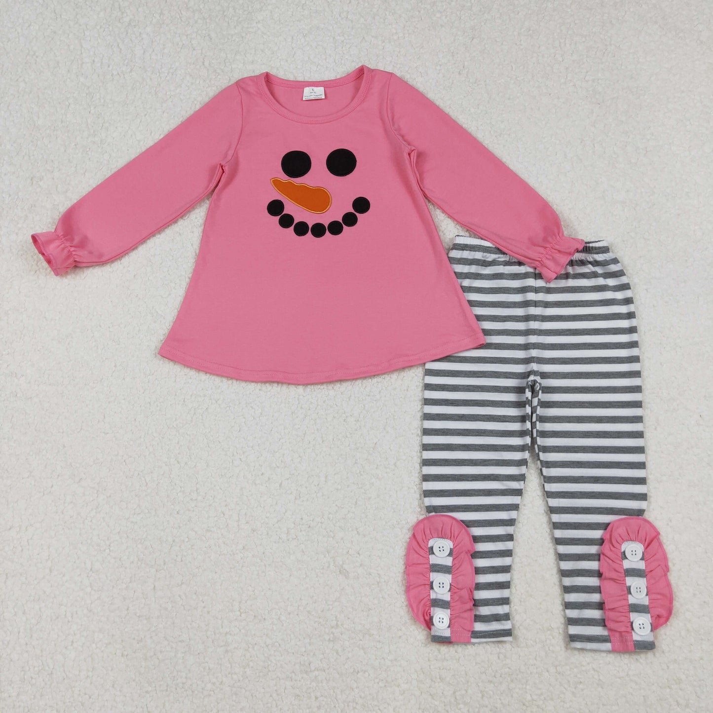 RTS NO MOQ Sibling Baby girls boy clothes embroidery Christmas long-sleeved trousers suits