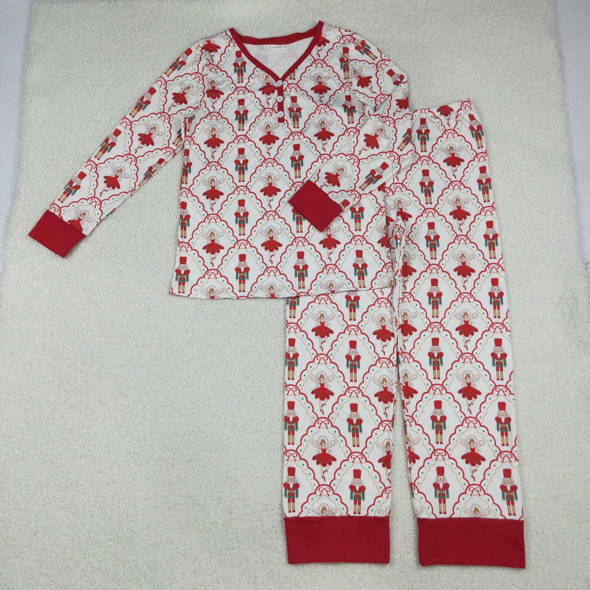 RTS NO MOQ Sibling milk silk Adult To Match Kids Christmas long sleeve pants Sets