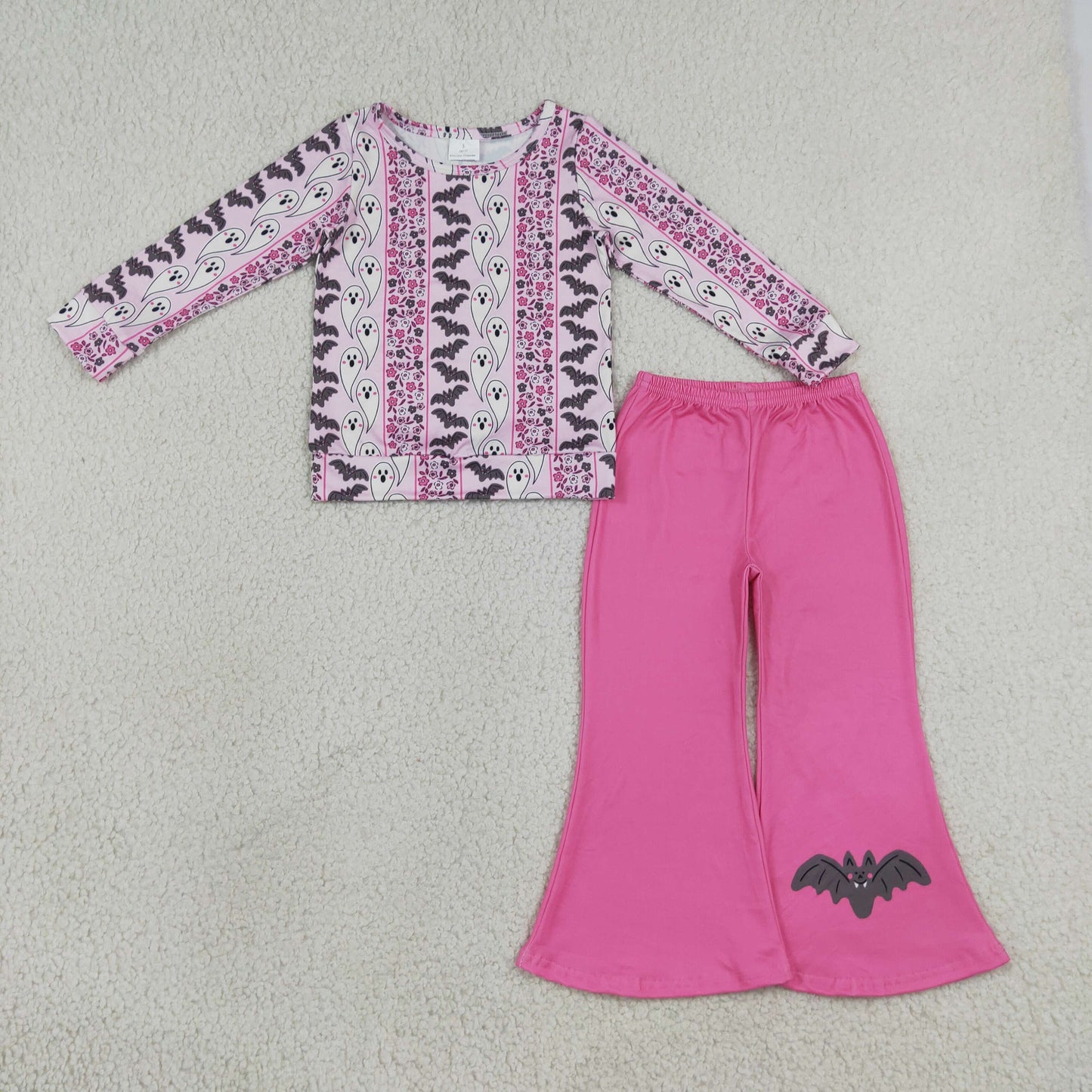 RTS NO MOQ Sibling milk silk Baby Girls Stars Candy Top Flare Pant Halloweens Clothes Sets Fashion Matching Outfit