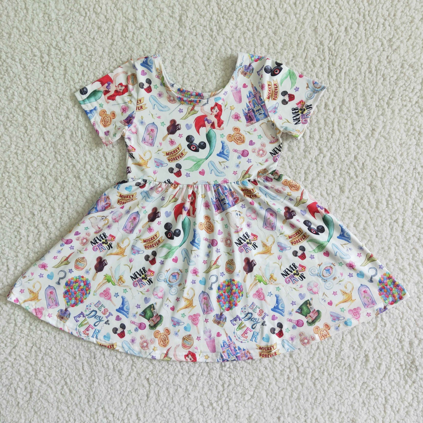 Cute Clothes GSD0050 Baby Girls Cute White Casual Knee Length Dresses
