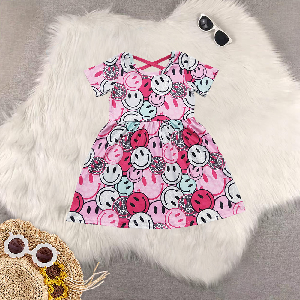 Sibling Baby Girls clothes smiley Summer Sibling Sister Clothes Sets dress