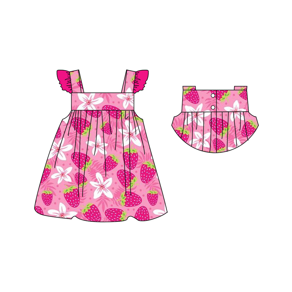 GSD1090 pre-order toddler clothes strawberry baby girl summer dress