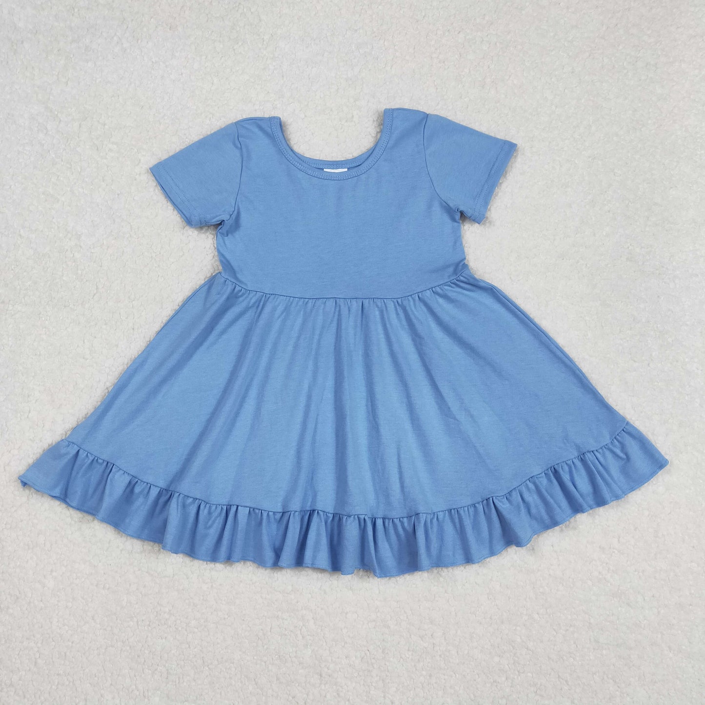 RTS baby girls clothes solid color short Sleeve dress