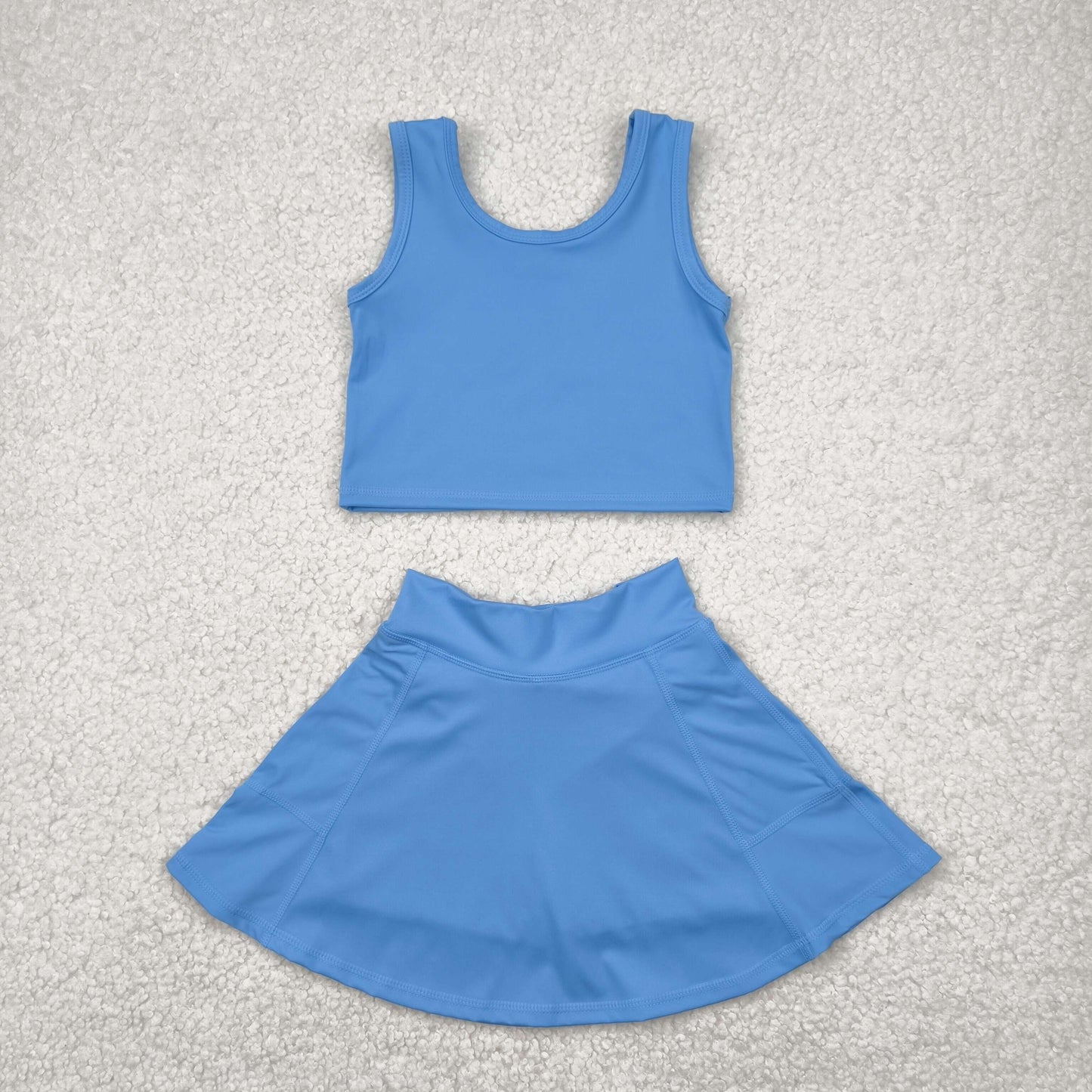 RTS NO MOQ baby girl clothes Solid red sleeveless skirt yoga set