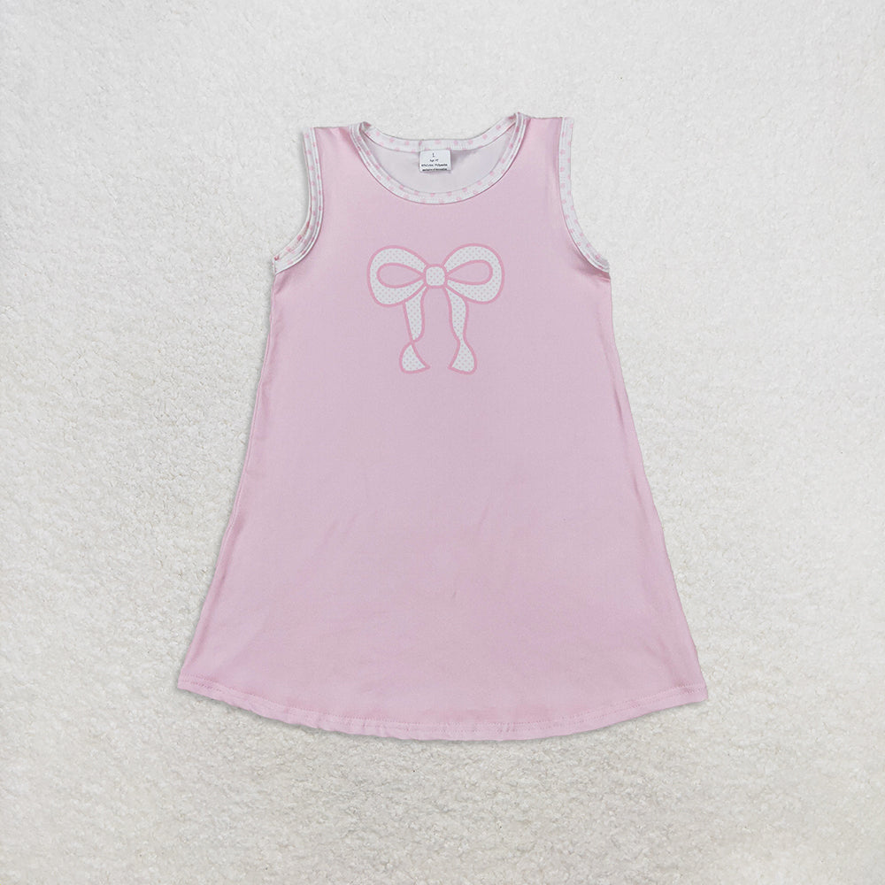 RTS NO MOQ Sibling baby girl clothes bow sleeveless brief sets and dress
