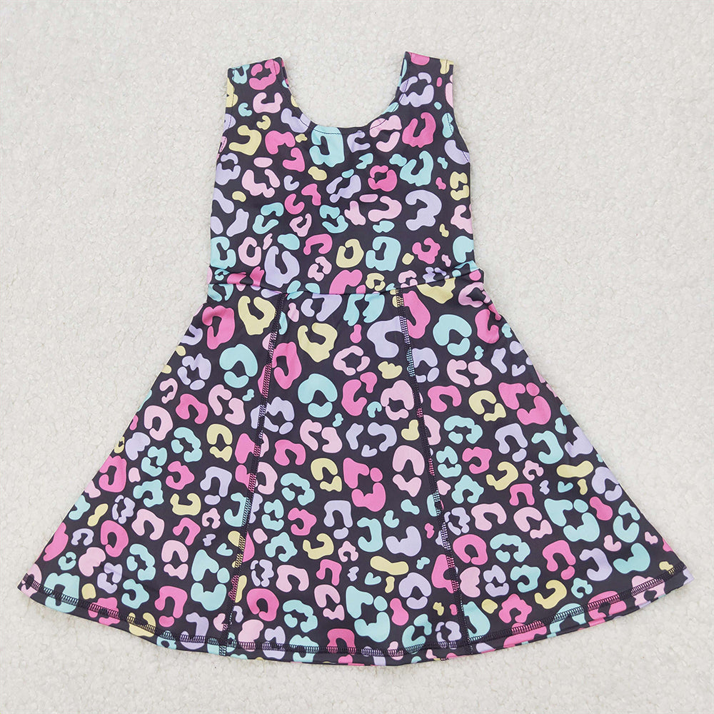 RTS NO MOQ Sibling Baby Girls Sleeveless Skort Knee Length Dresses Active Wear for Kids