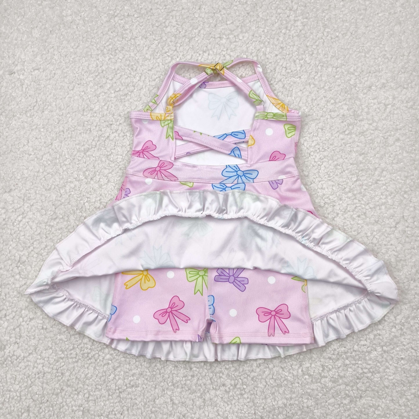 RTS NO MOQ baby girl clothes yoga floral suspender skirt sets-2