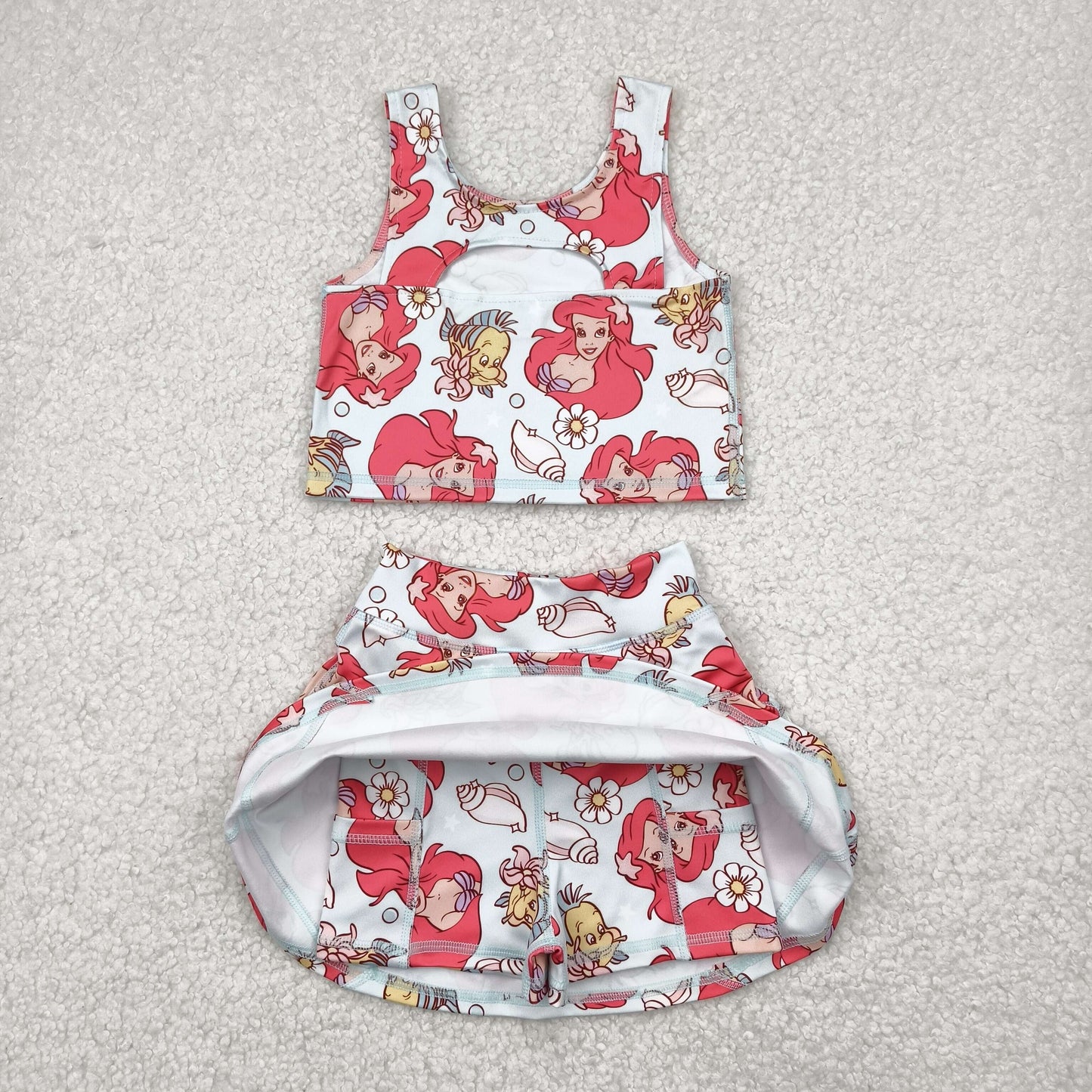 Cute Clothes GSD2354 blue vest skirt yoga set-GSD3231