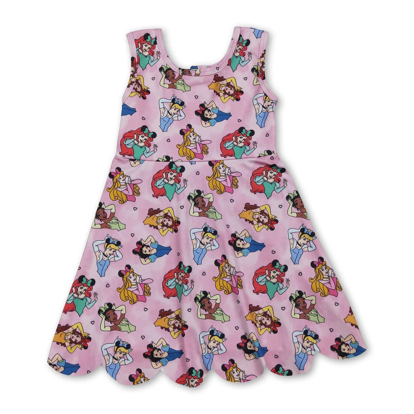 RTS NO MOQ Sibling yoga fabric Cute Clothes Baby Girls Summer Sleeveless Flower Printed Toddler Girl Yoga Active Knee Length Skort Dress