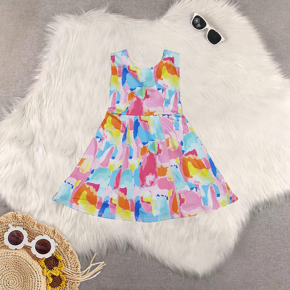 RTS NO MOQ Sibling baby Girls clothes yoga short sleeve Clothes Sets dress
