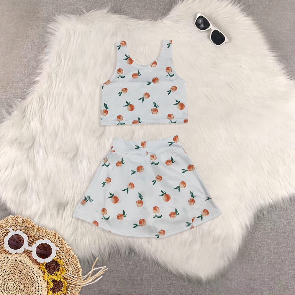 RTS NO MOQ Sibling baby girl clothes summer yoga sportswear skirt sets