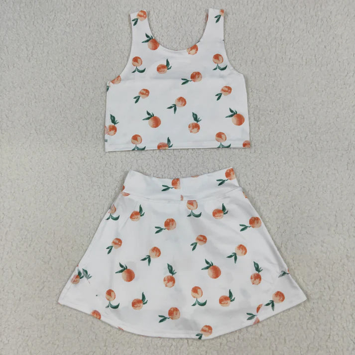 RTS NO MOQ Sibling baby Girls clothes yoga striped short sleeve Clothes Sets