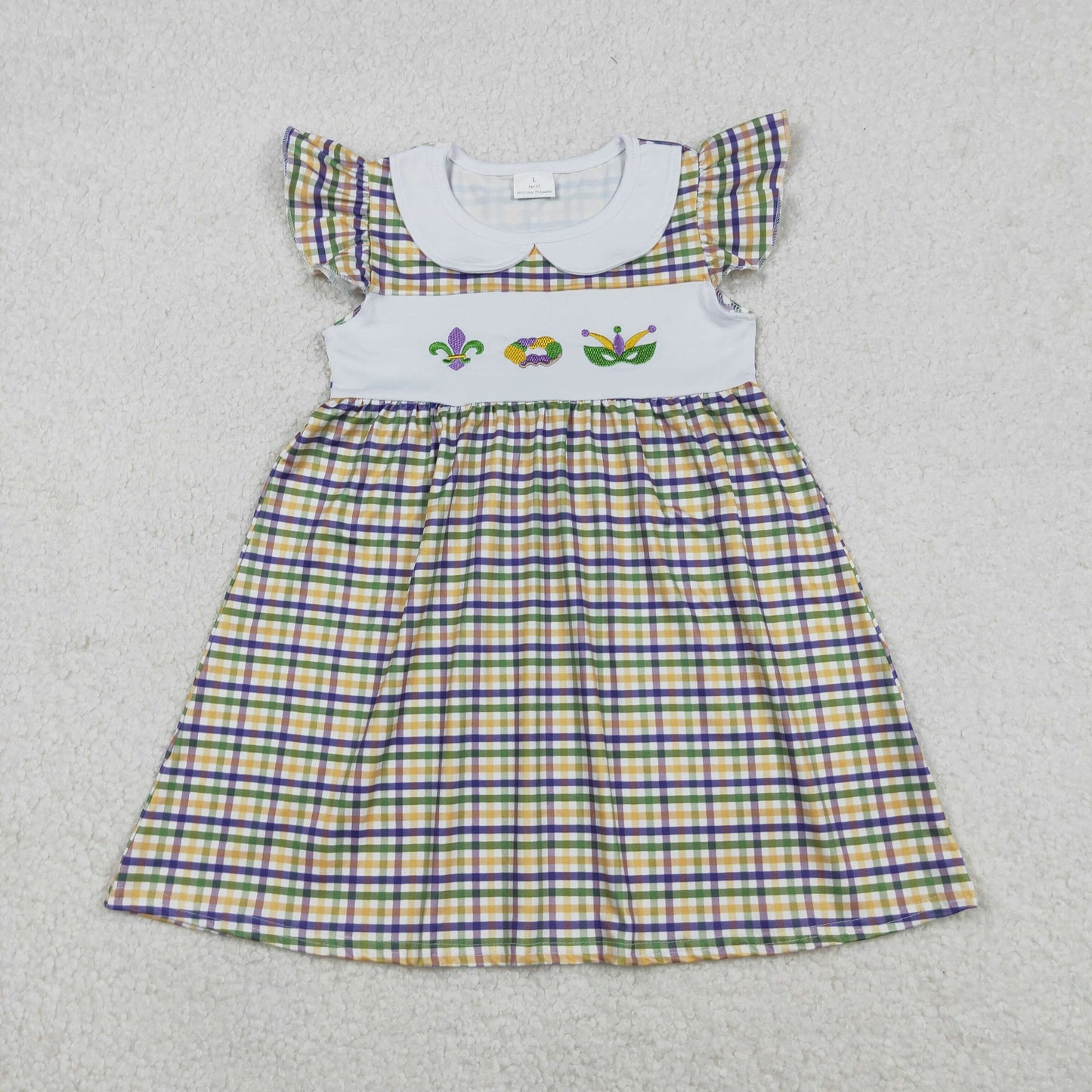 RTS NO MOQ sibling baby girls boys clothes embroidery mardi gras short sleeve Clothes Sets and dress