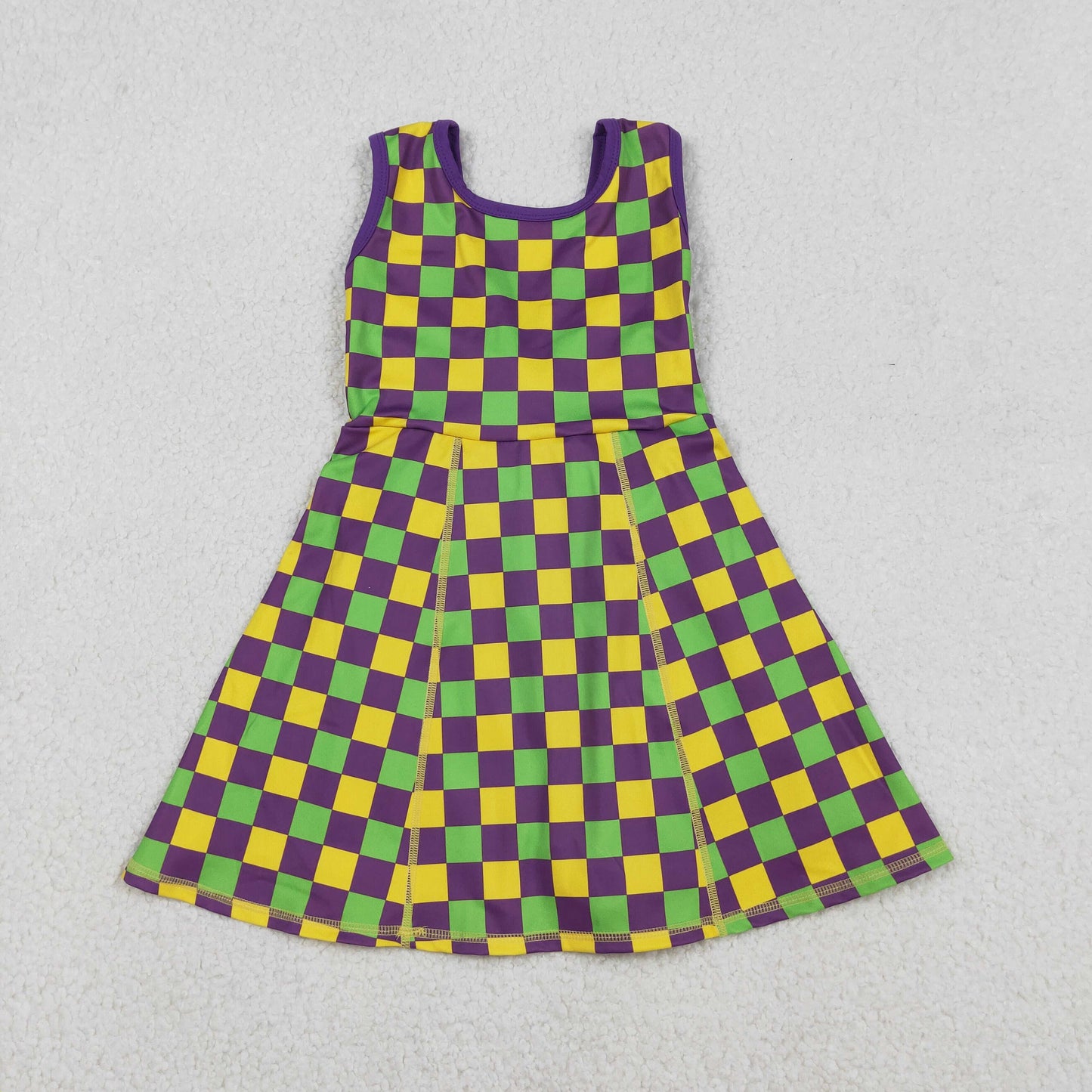RTS NO MOQ Sibling baby girl clothes yoga mardi gras long-sleeved skirt suits and dress