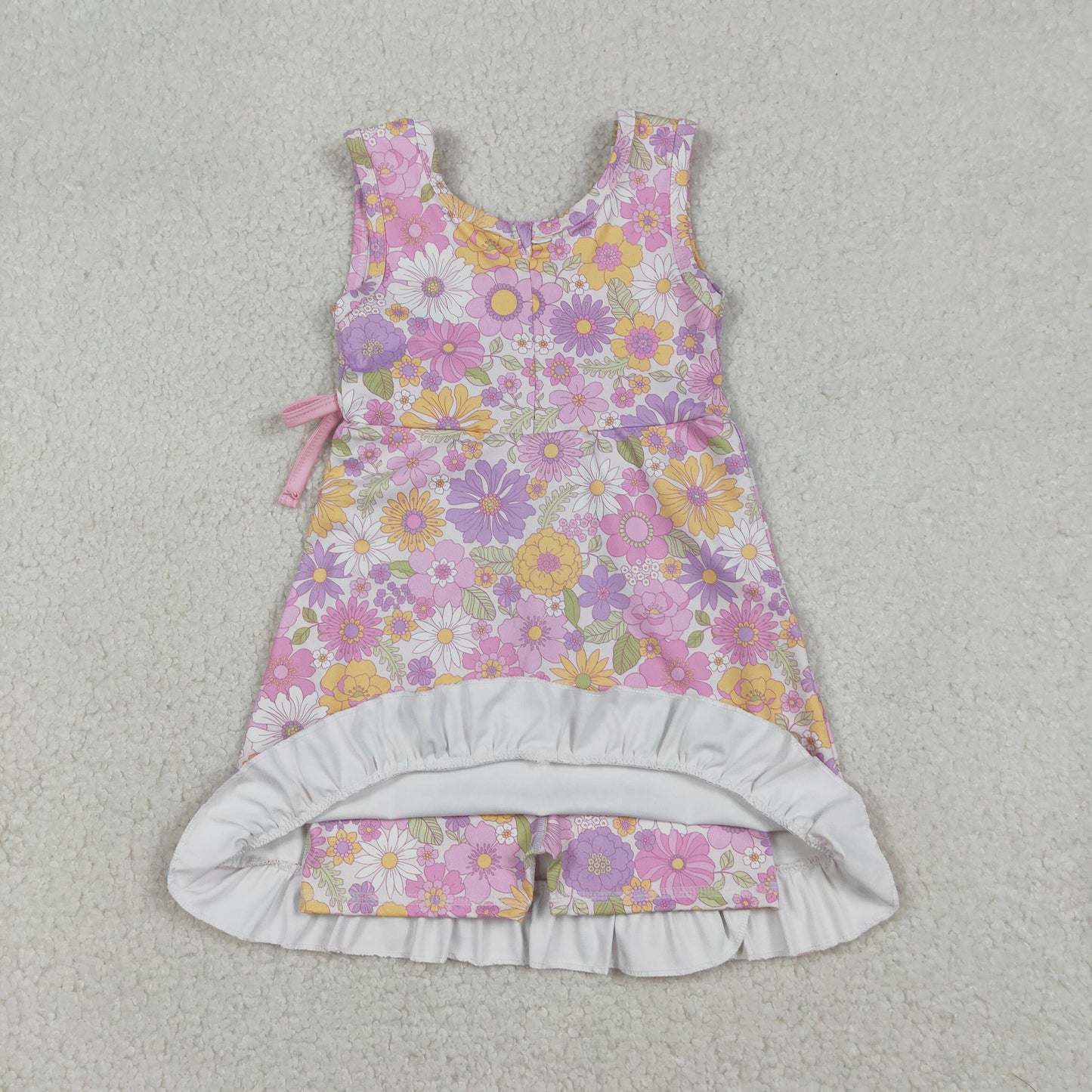 RTS NO MOQ Sibling baby girl clothes yoga sleeveless dresses