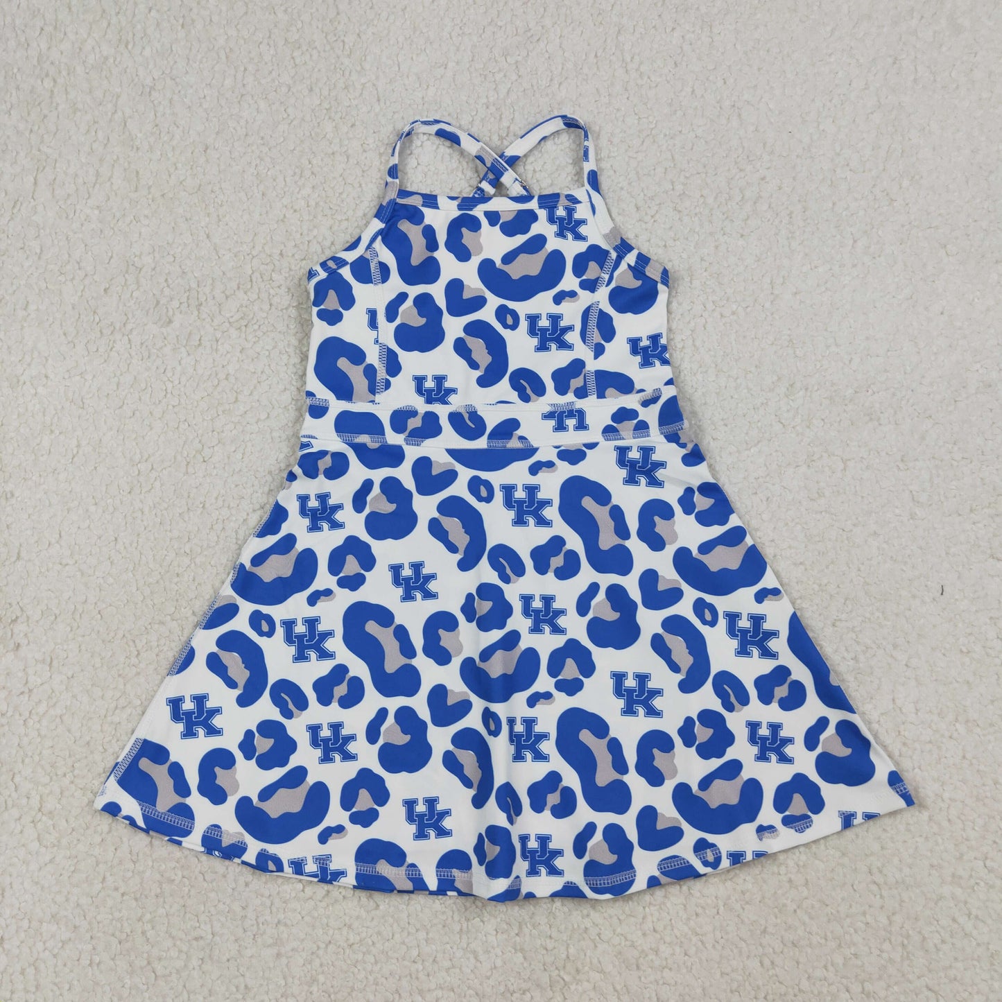 RTS NO MOQ Sibling Baby Girls Strap Leopard Print Yoga Shorts Knee-Length Active Dresses