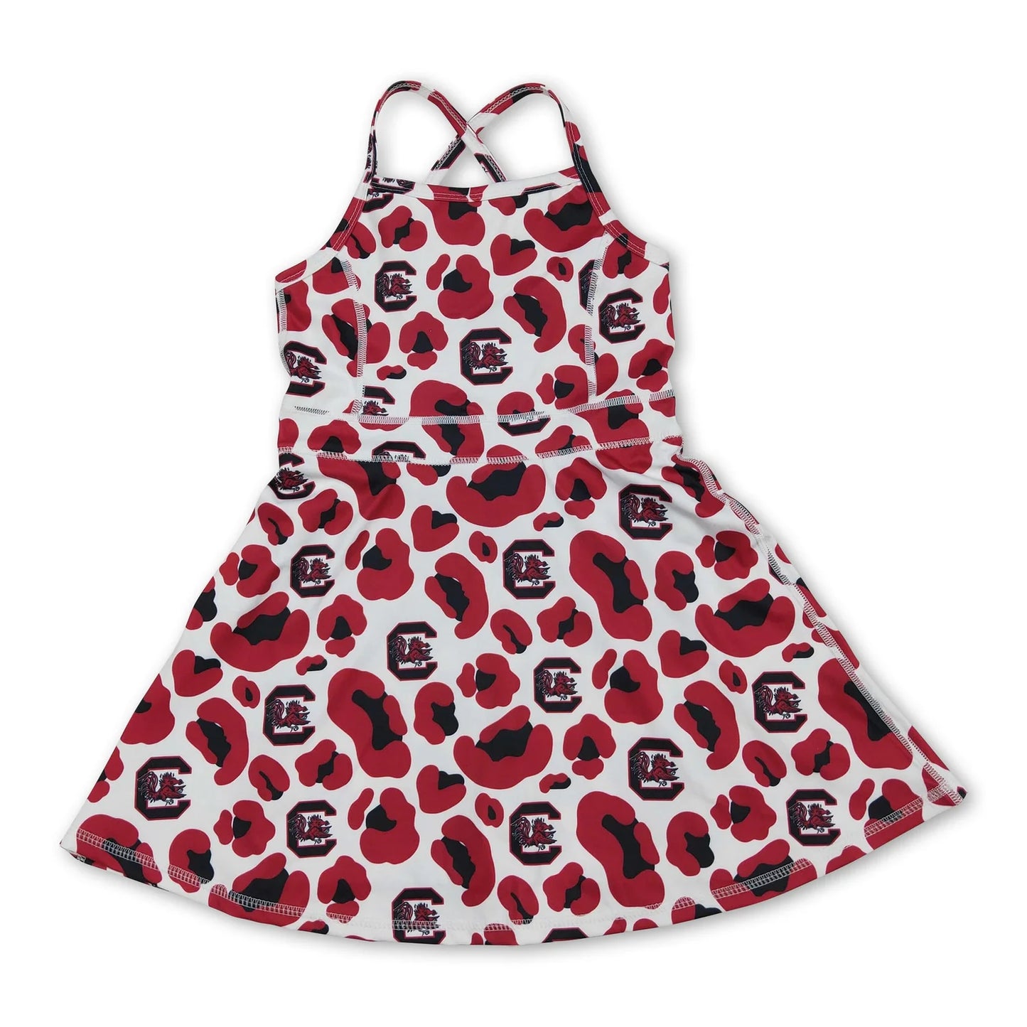 RTS NO MOQ Sibling milk silk Baby Girls And Boys Team Camo Printed Short Sleeve Button Polo Top Knee Length Dress