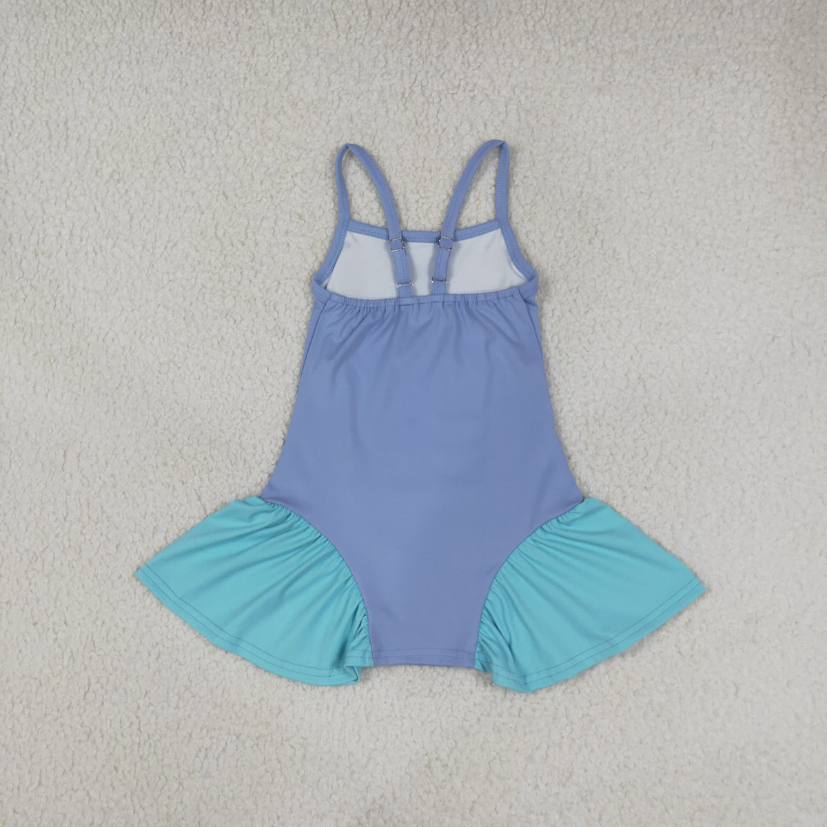 NEW RTS NO MOQ yoga fabric cotton GSD3693 Yoga Baby Girls Blue Strap Yoga Active Shorts Knee Length Casual Summer Dress