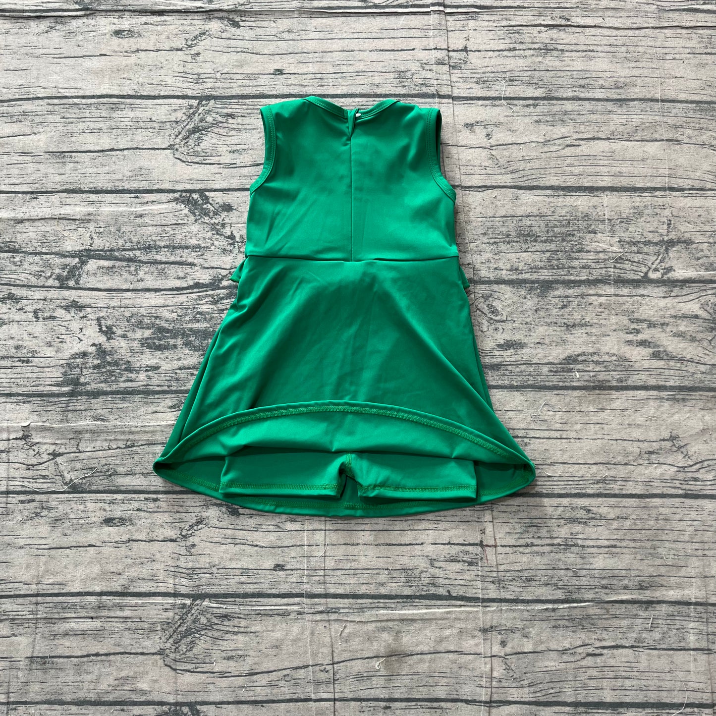 (Sample) No moq yoga fabric GSD3742 Yoga Baby Girls Fashion Green Sleeveless Yoga Knee Length Dresses