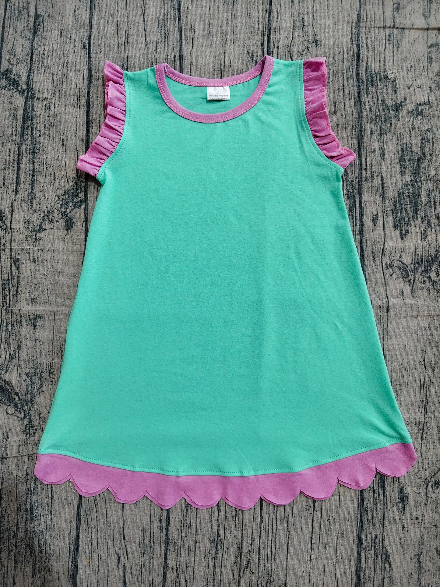 (Sample) No moq GSD4049 Baby Girls Sleeveless Scallop Knee-Length Dresses Summer Girl's Clothes