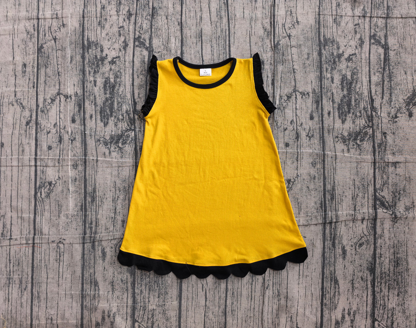 (Sample) No moq GSD4098 Baby Girls Sleeveless Scallop Knee Length Summer Dresses
