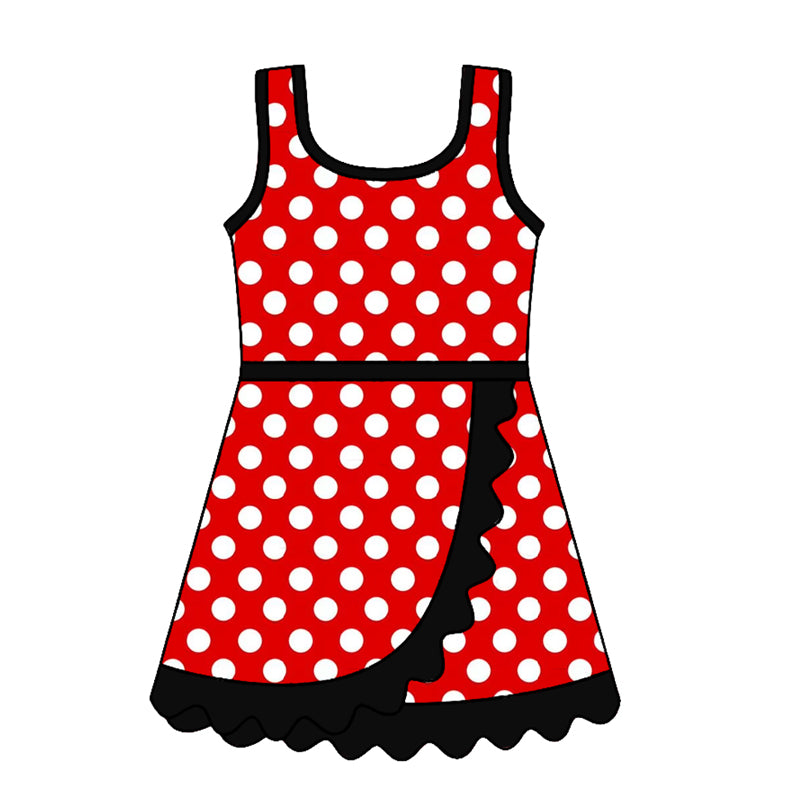 (Pre Order) No moq Baby Girls Scallop Edge Sleeveless Yoga Active Summer Dress