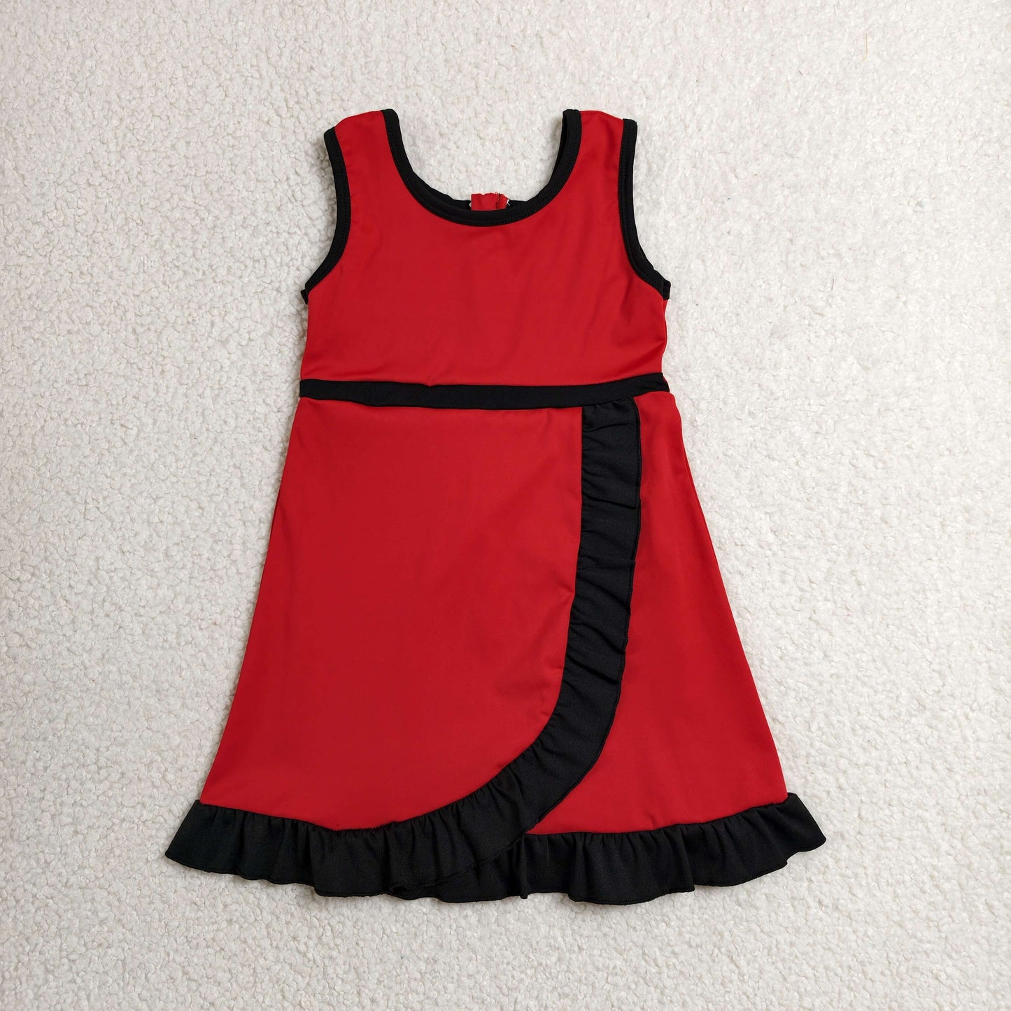 RTS NO MOQ Sibling yoga fabric Baby Girls Sleeveless Knee Length Yoga Active Skort Dresses