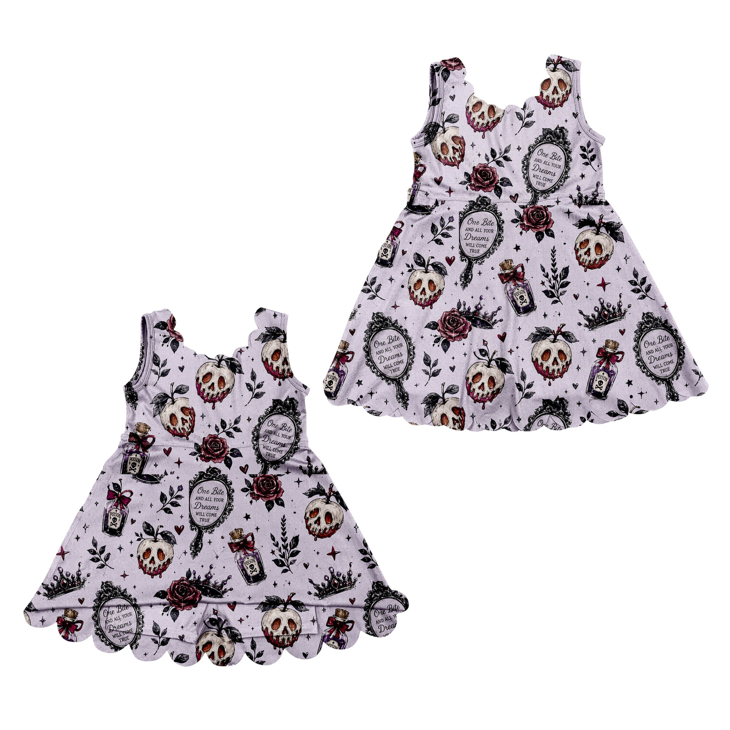 (Preorder new) no moq GSD4303 Yoga Ghost Flowers Halloweens Yoga Active Short Scallop Knee Length Dress