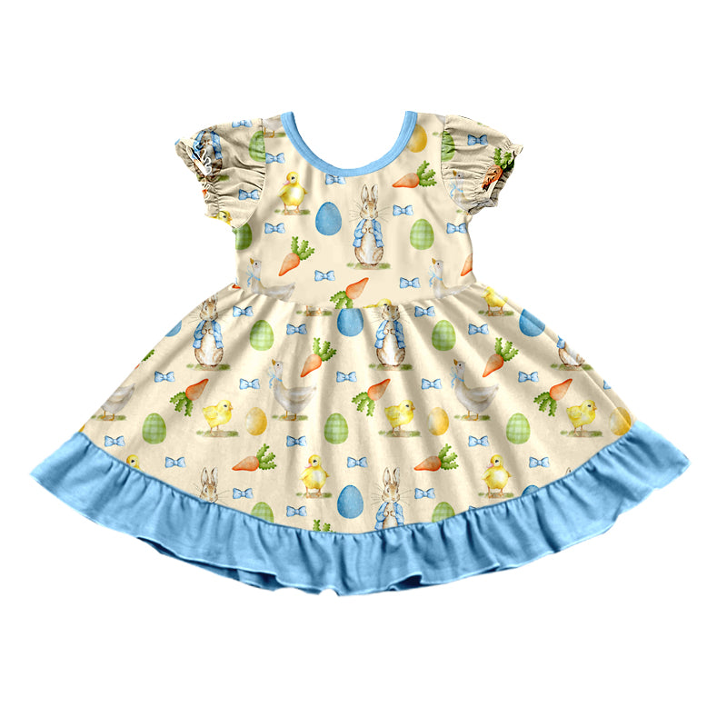 (Preorder new) No moq Baby Kids Easter Rabbit Print Sweatshirt Pant Dress Romper Pajama Blanket Outfit