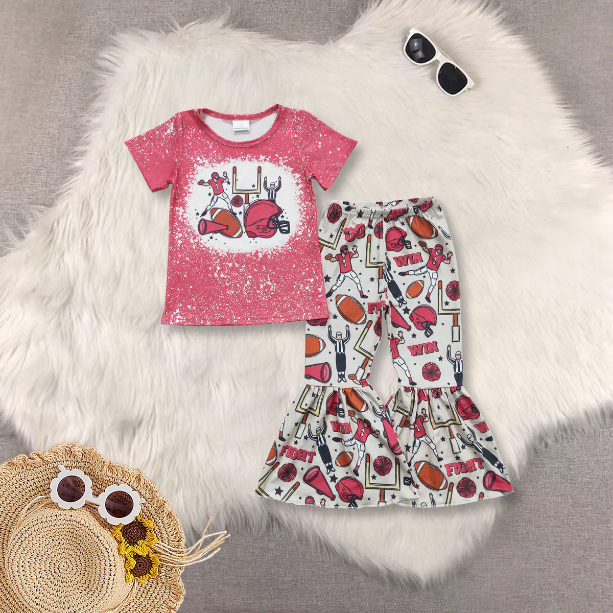 RTS NO MOQ Sibling Baby Girls clothes short sleeve pants Clothes Sets