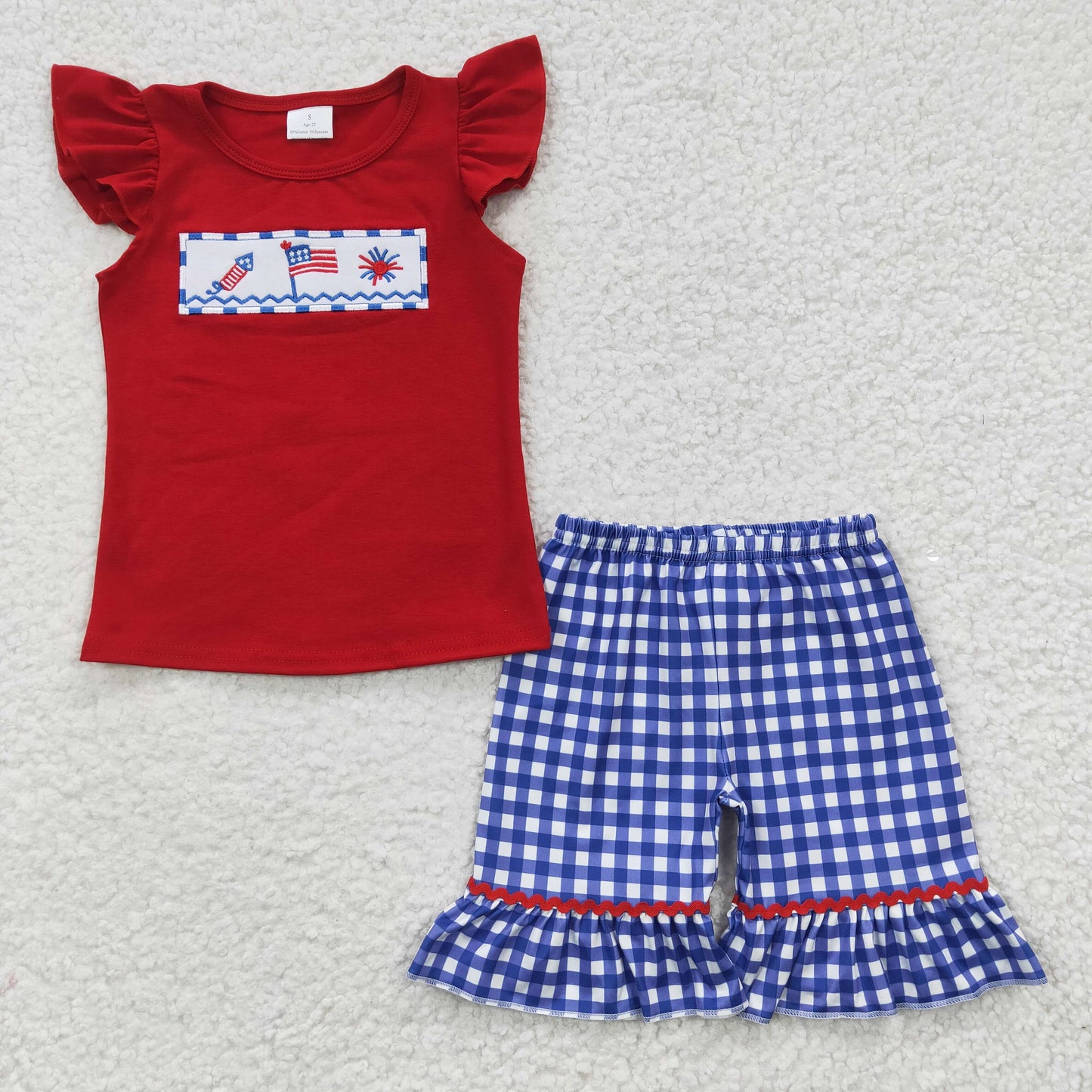 SALES NEW Little Girls Cute July 4th Summer Daily Clothes Set