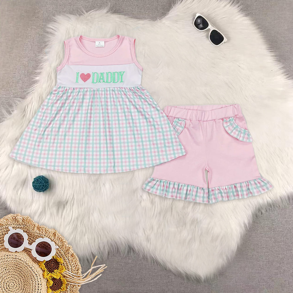 RTS NO MOQ Embroidery short-sleeved shorts suit & short-sleeved sets and romper