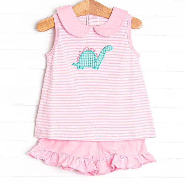 GSSO0977 pre-order baby girl clothes dinosaur toddler girl summer outfit
