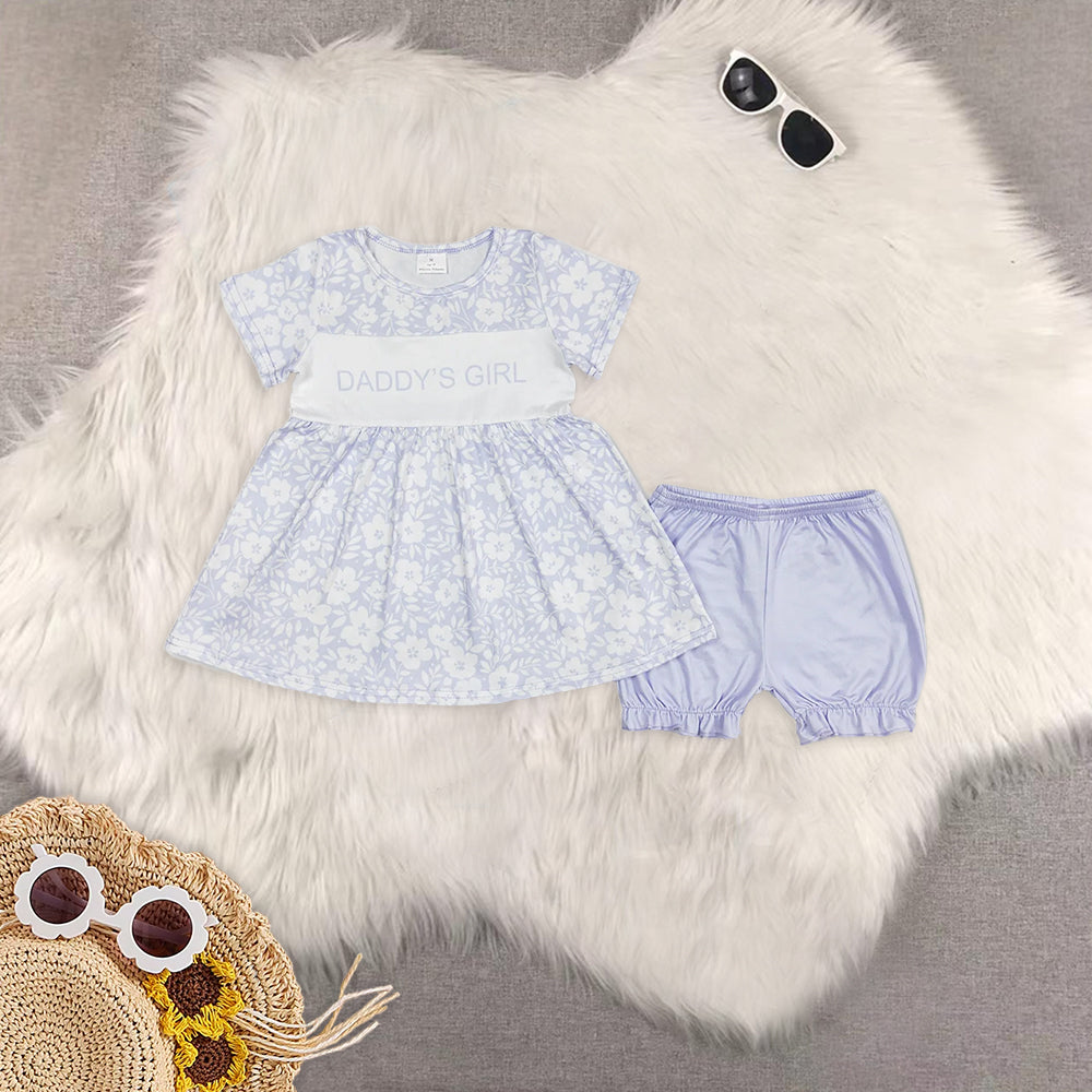 RTS NO MOQ Sibling baby girl clothes short-sleeved shorts suit & short-sleeved sets