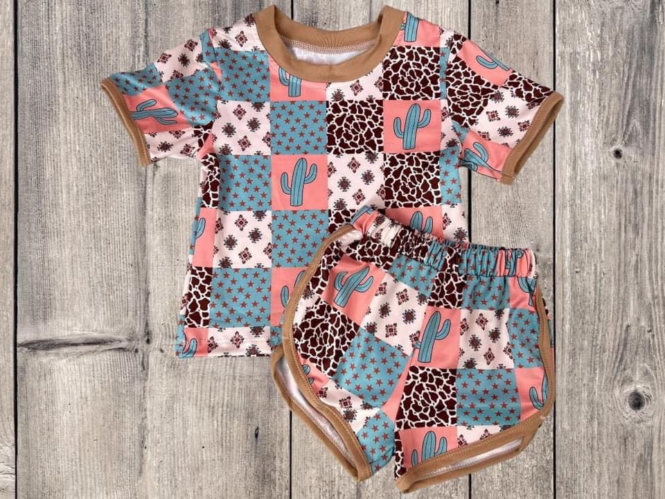 GSSO1299 pre-order baby girl clothes cactus toddler girl summer outfit