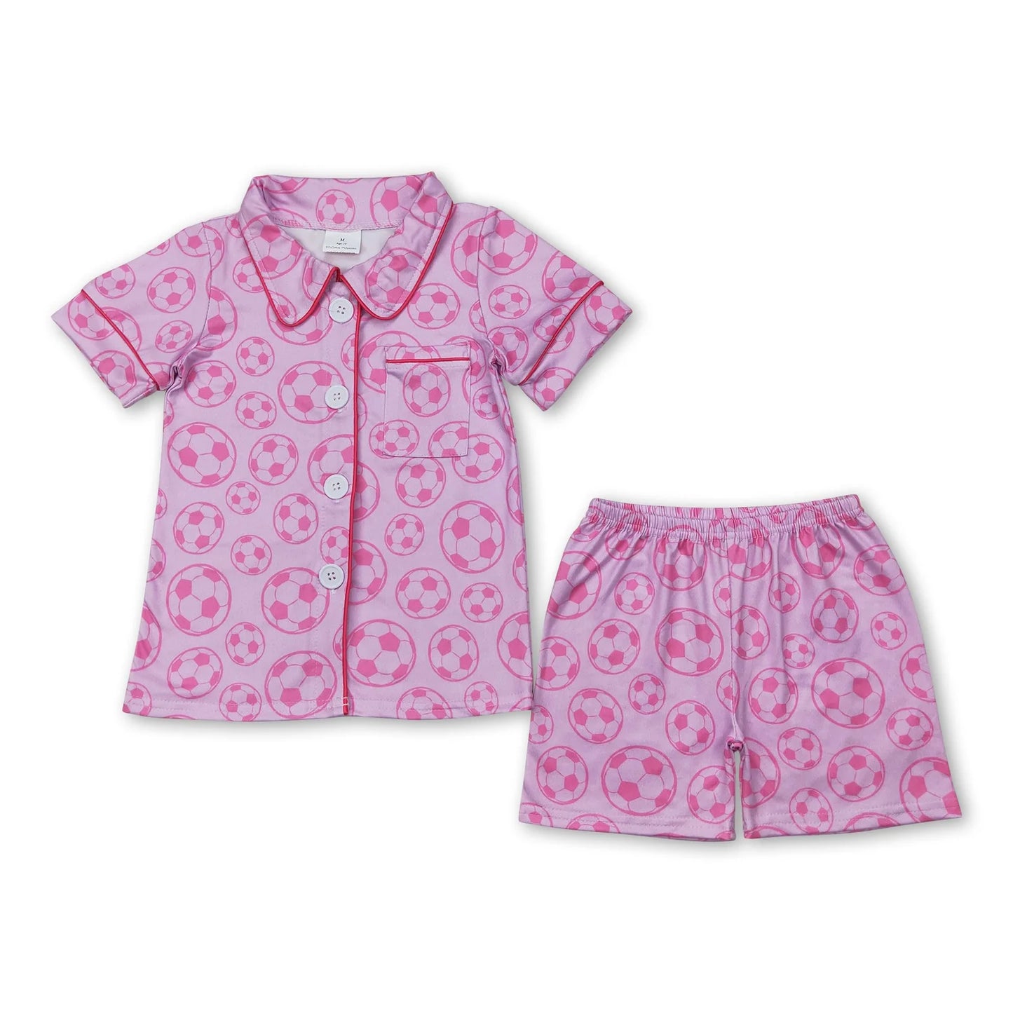 RTS NO MOQ Sibling milk silk Baby Girls Button Top Shorts Two Piece Pajama Set
