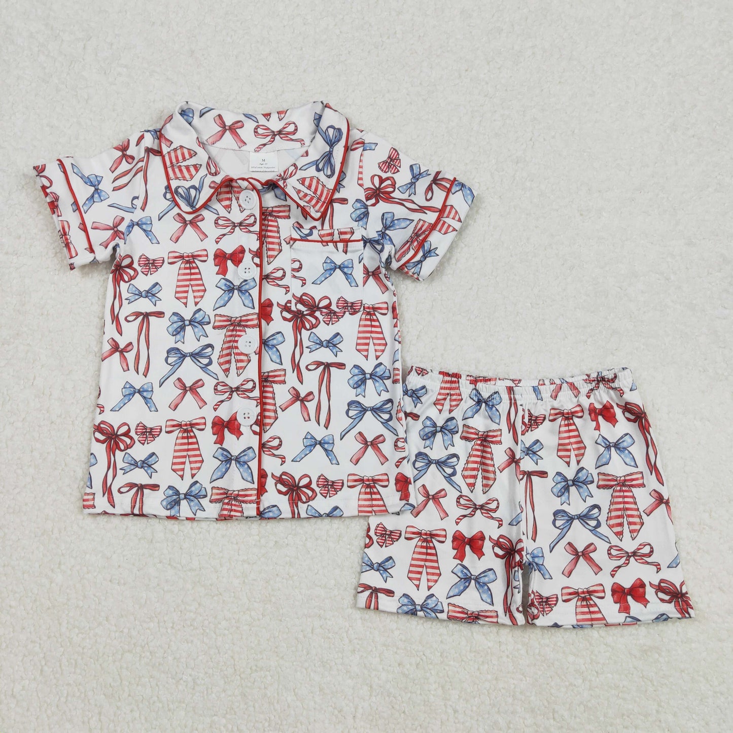 RTS NO MOQ baby girls Clothes 4th of july short sleeve shorts Sets