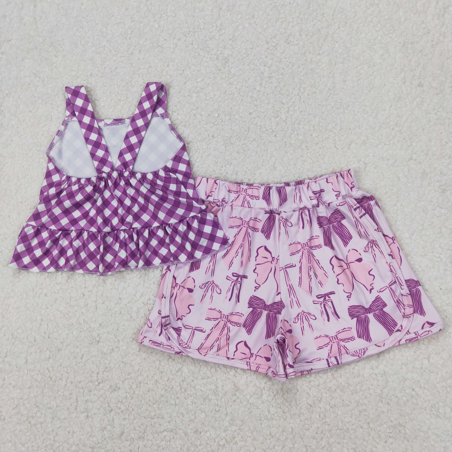 RTS NO MOQ baby girls Clothes short sleeve shorts Sets