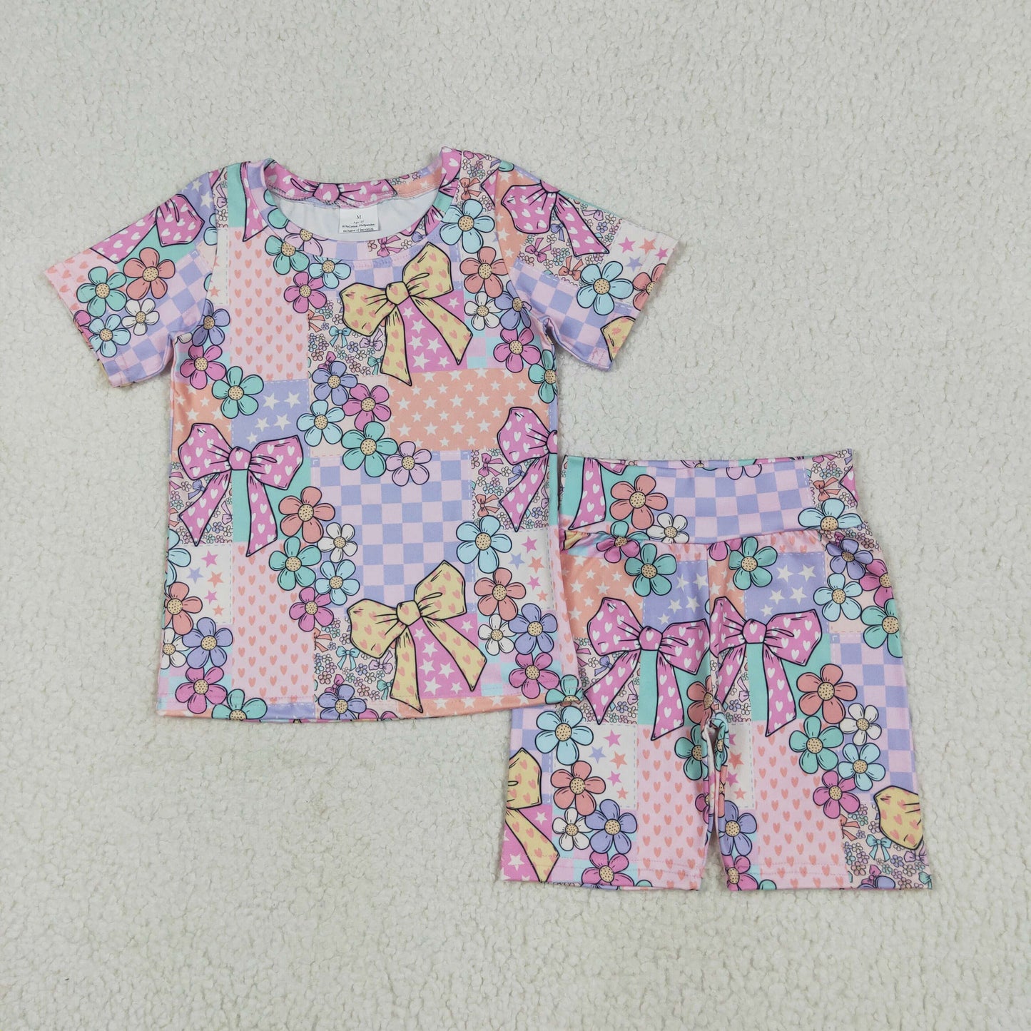 RTS NO MOQ Sibling baby girls Clothes short sleeve shorts Sets