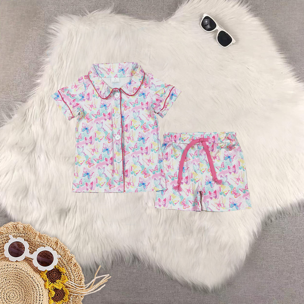 RTS NO MOQ Sibling baby girl Clothes bow short sleeve shorts Sets