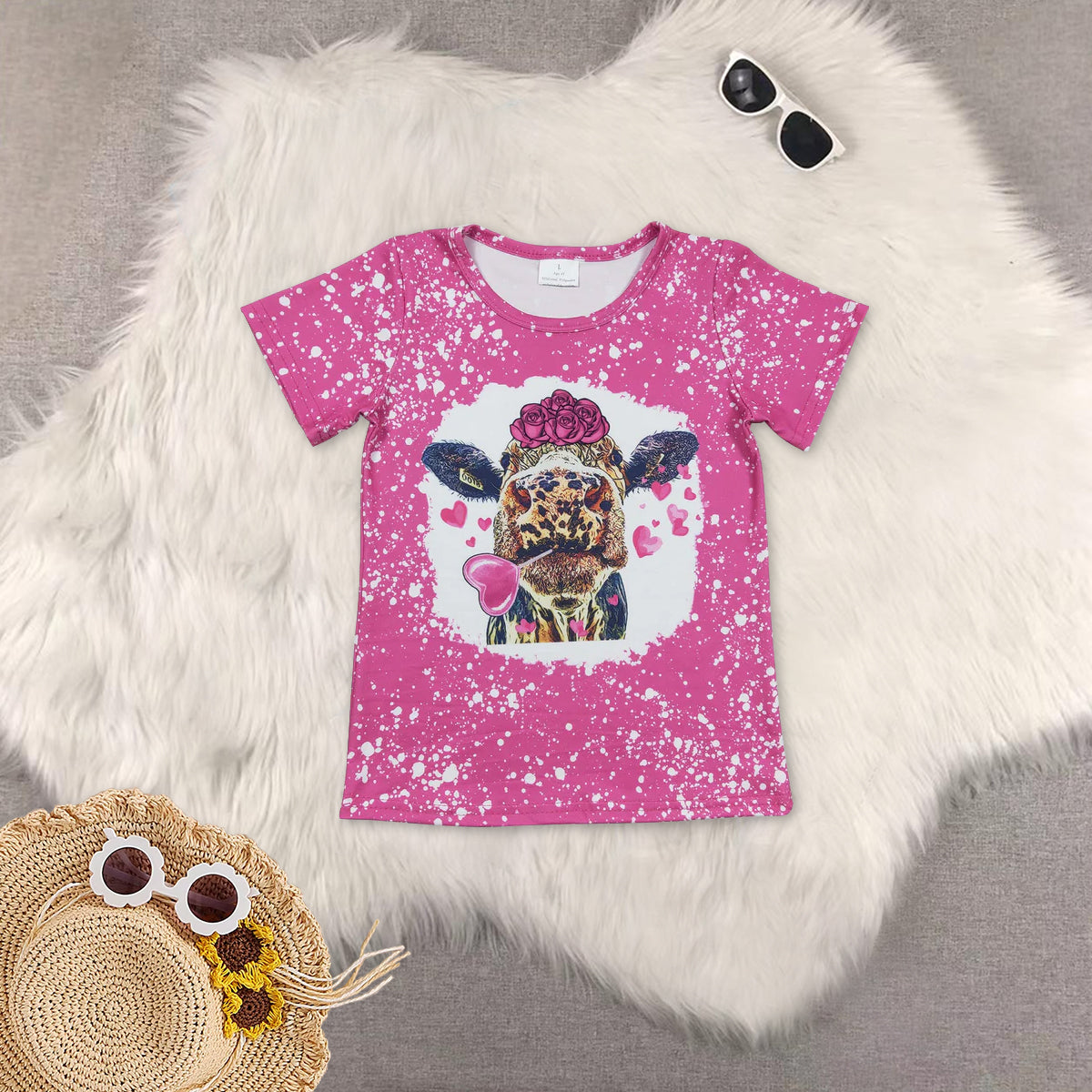 RTS NO MOQ Sibling Baby Girls clothes black short sleeve pants Set and top and jeans pants