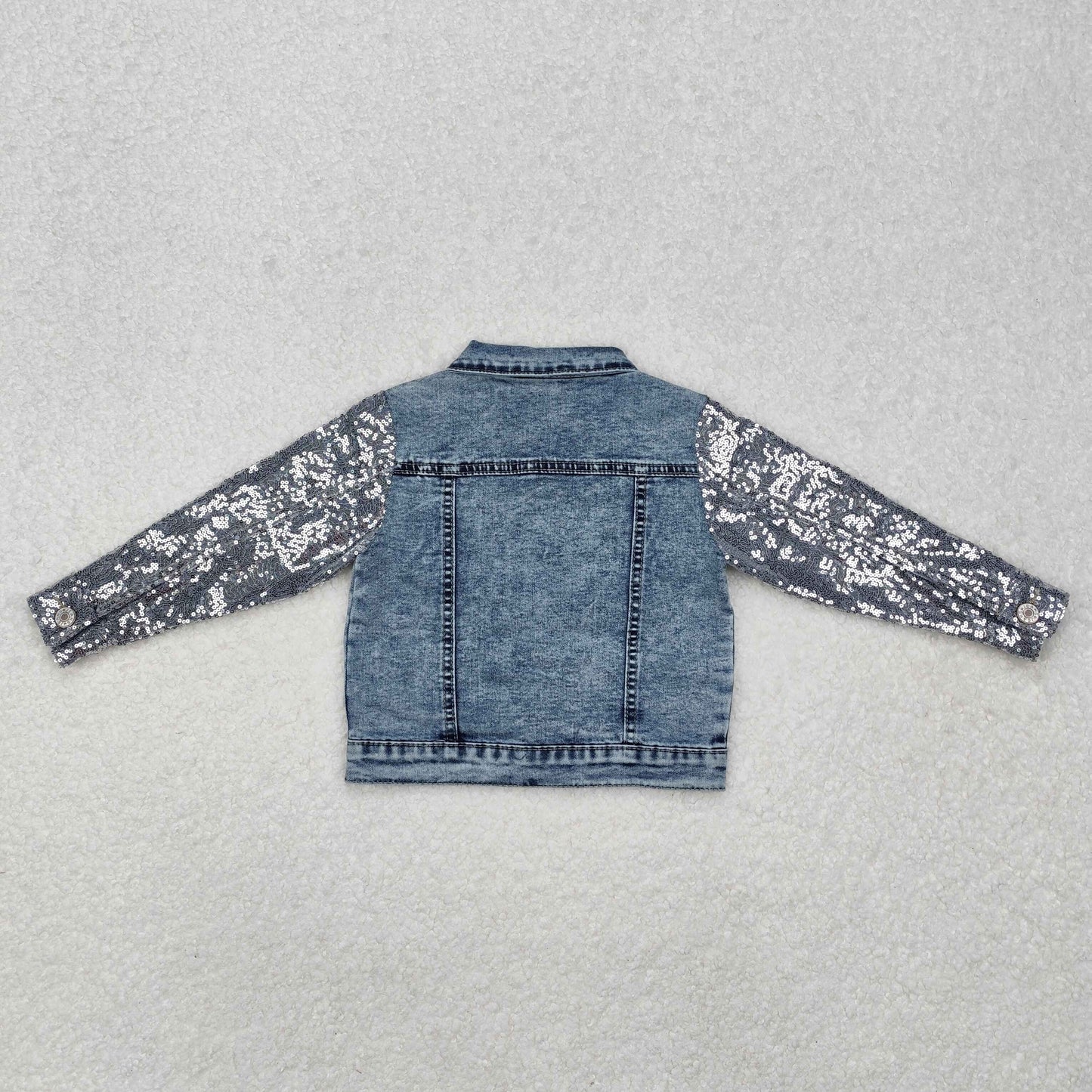 GT0148 Blue Sequined Denim Jacket