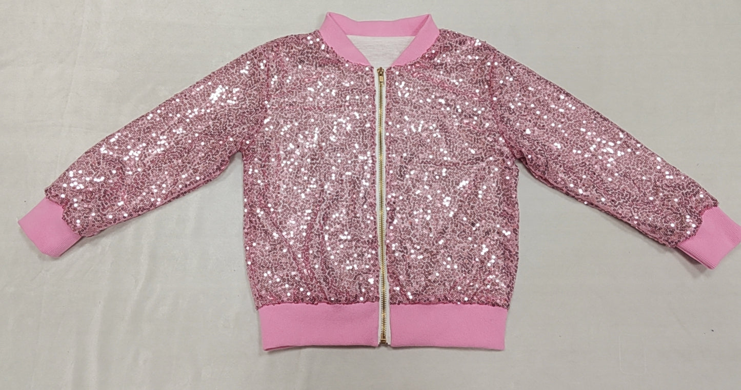 GT0556 pre-order baby girl clothes pink sequins girl winter jacket top