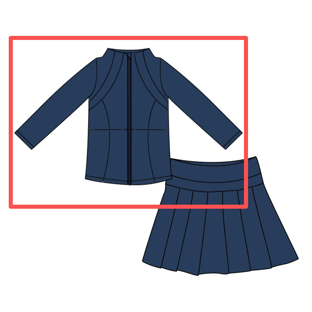 (Preorder new) No moq GT0677 Yoga Toddler Girls Navy Blue Zip Long Sleeve Top Yoga Clothes