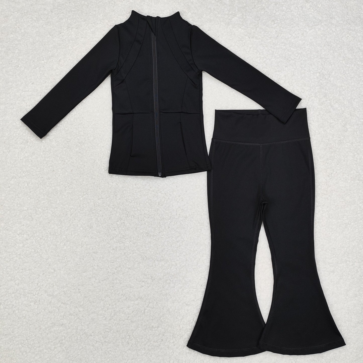 RTS NO MOQ Sibling Baby Girl Yoga Long Sleeve Trousers Sets